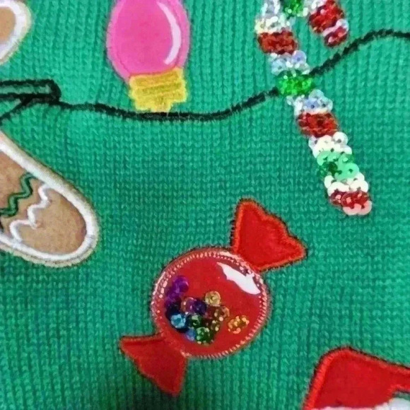 Girls It's Our Time Crew Neck Gingerbread Party Christmas Tunic Sweater sz  L 14 - Picture 6 of 12